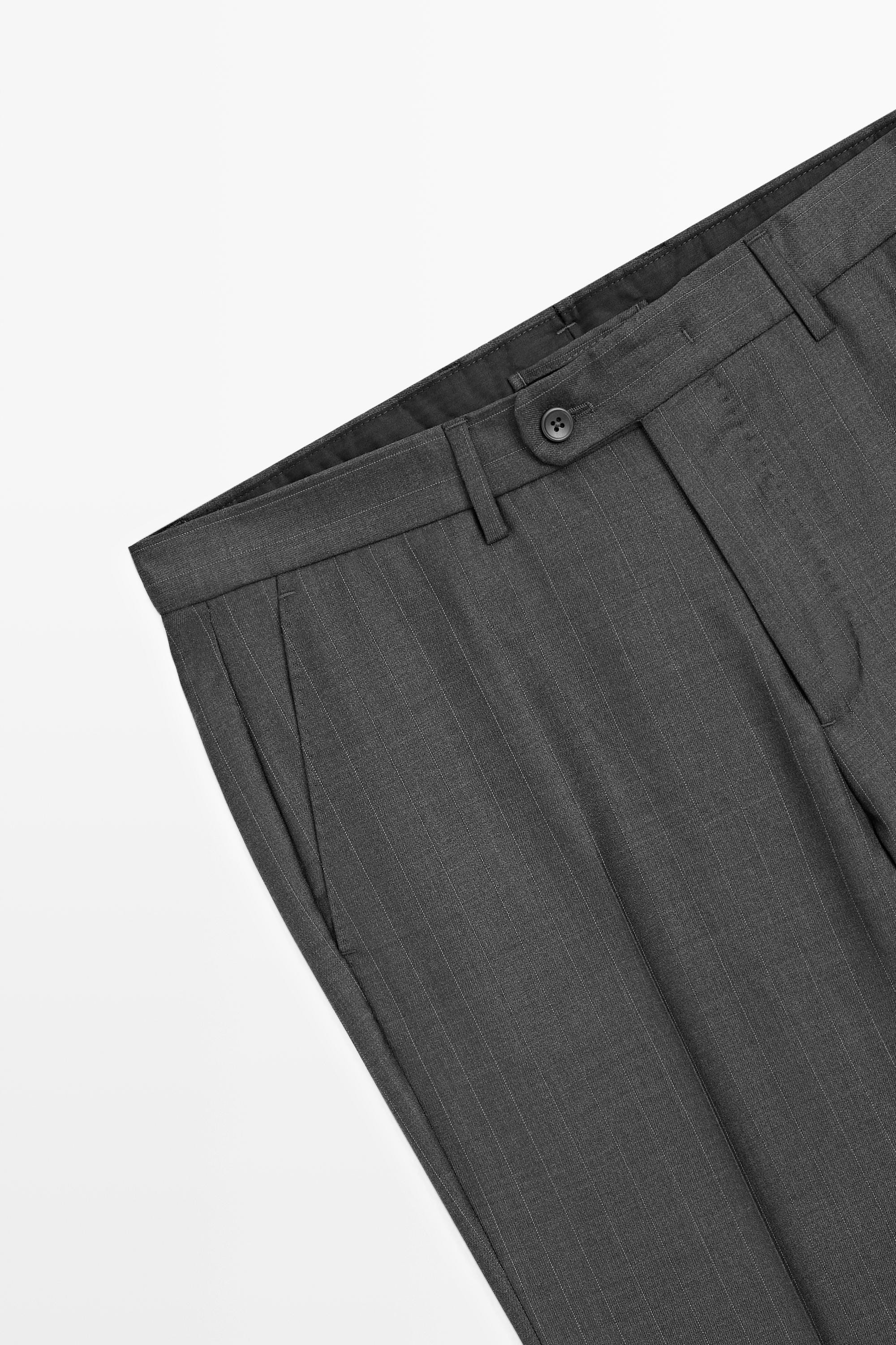 Pantalon de costume à rayures 100 % laine